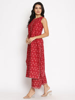 Thumbnail for Ahalyaa Cotton Printed Kurta Plazzo With Dupatta Set