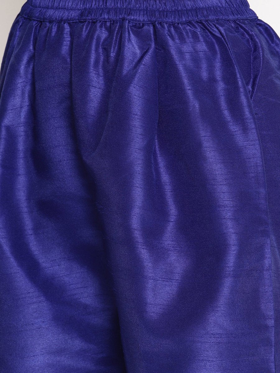 Ahalyaa Women Blue Solid Kurta With Palazzos & Dupatta