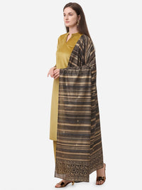 Thumbnail for Ahalyaa Dark Mustard Solid Kurta Set With Dupatta