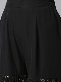 Thumbnail for Ahalyaa Women Black Ethnic Motifs Printed Empire Kurta With Sharara & Dupatta