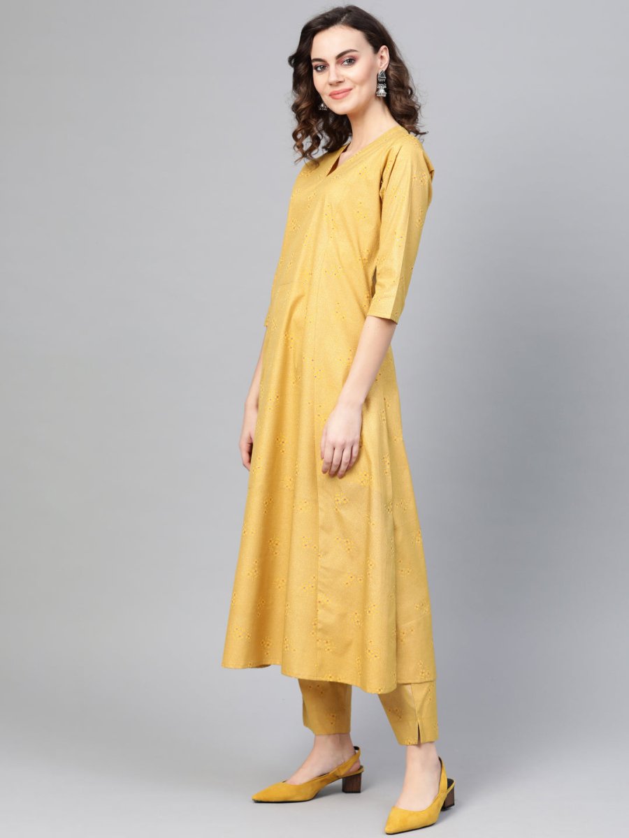 Ahalyaa Women A-Line Crepe Kurta With Pant