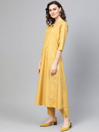 Thumbnail for Ahalyaa Women A-Line Crepe Kurta With Pant