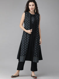 Thumbnail for Ahalyaa Crepe Indo Western Set