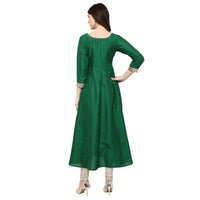 Thumbnail for Ahalyaa Women's Green And Gold Anarkali For Festive And Party Wear