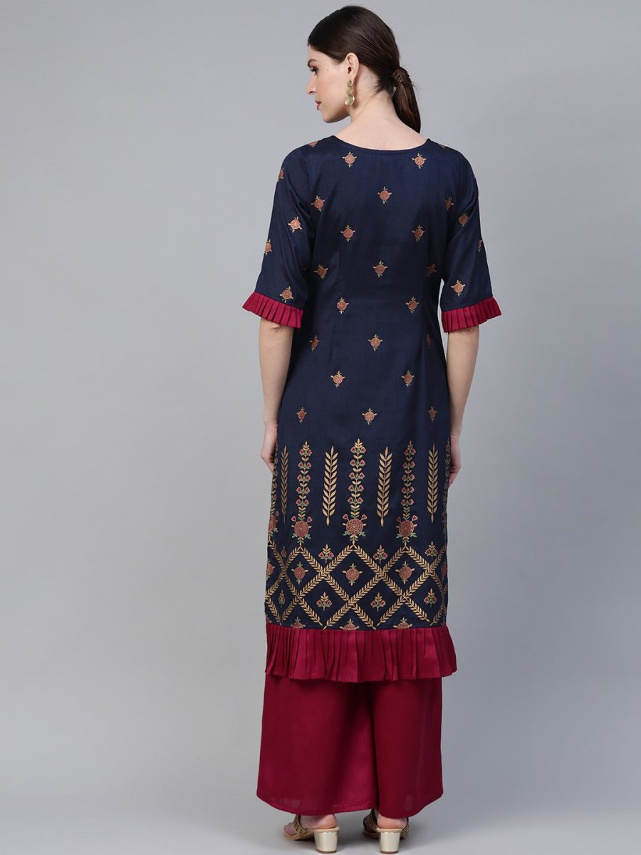 Ahalyaa Printed Kurta With Palazzo