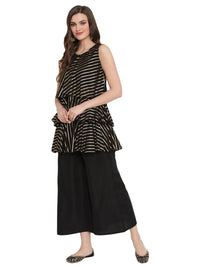 Thumbnail for Ahalyaa Crepe Foil Printed Top With Plazzo