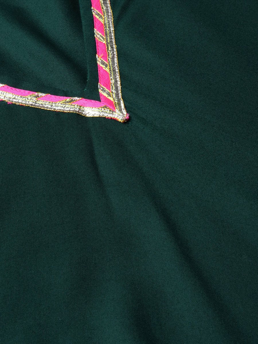 Ahalyaa Dark Green Solid Kimono Rayon Kurta Set For Women
