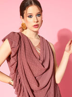 Thumbnail for Ahalyaa Rusty Rose & Golden Woven Design Ready to Wear Saree - Distacart