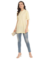 Thumbnail for Ahalyaa Checks Printed Yellow Tunic