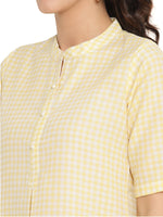 Thumbnail for Ahalyaa Checks Printed Yellow Tunic