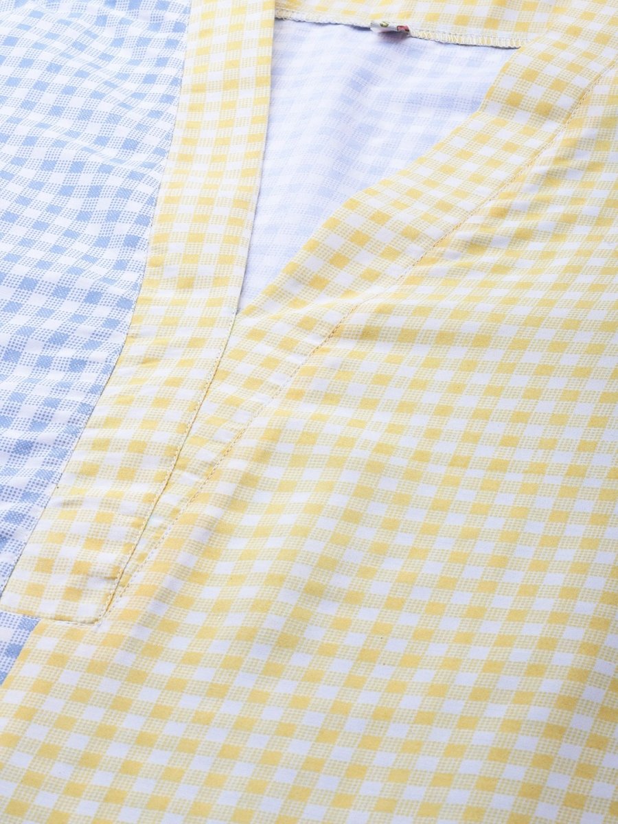 Ahalyaa Colour Blocked Printed Checks Tunic