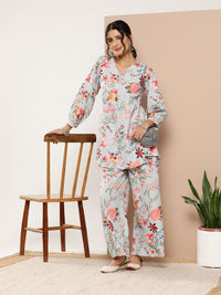 Thumbnail for Ahalyaa Women Floral Print Crepe Co-Ords - Distacart