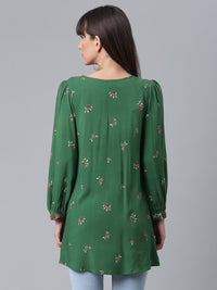 Thumbnail for Ahalyaa Green & Pink Printed Tunic