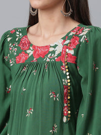 Thumbnail for Ahalyaa Green & Pink Printed Tunic