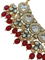 Thumbnail for Jewel City Gold-Plated Kundan Choker Necklace Set with Beads & Maang Tikka | Traditional Indian Bridal Jewelry
