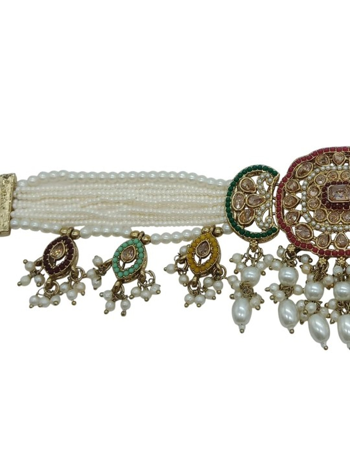 Jewel City Gold-Plated Choker Necklace Set with Earrings & Maang Tikka – Ethnic Bridal Jewelry for Weddings, Festivals & Parties