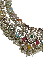 Thumbnail for Jewel City Exquisite Multi Color Kundan Pearl Choker Necklace Set - Traditional Indian Wedding Jewelry Collection