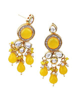 Thumbnail for Jewel City Gold-Plated Handcrafted Kundan Yellow Bead Ethnic Jewelry Set – Traditional Necklace & Earrings for Party & Festival Wear