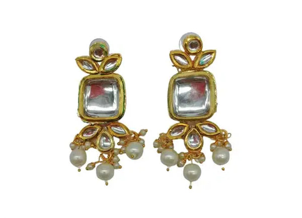 Jewel City Exquisite Kundan Choker Necklace Set with White Beads - Traditional Indian Wedding Jewelry