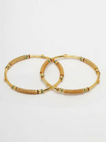 Thumbnail for NVR Women's Set of 2 Gold-Plated Handcrafted Traditional Bangles - Distacart