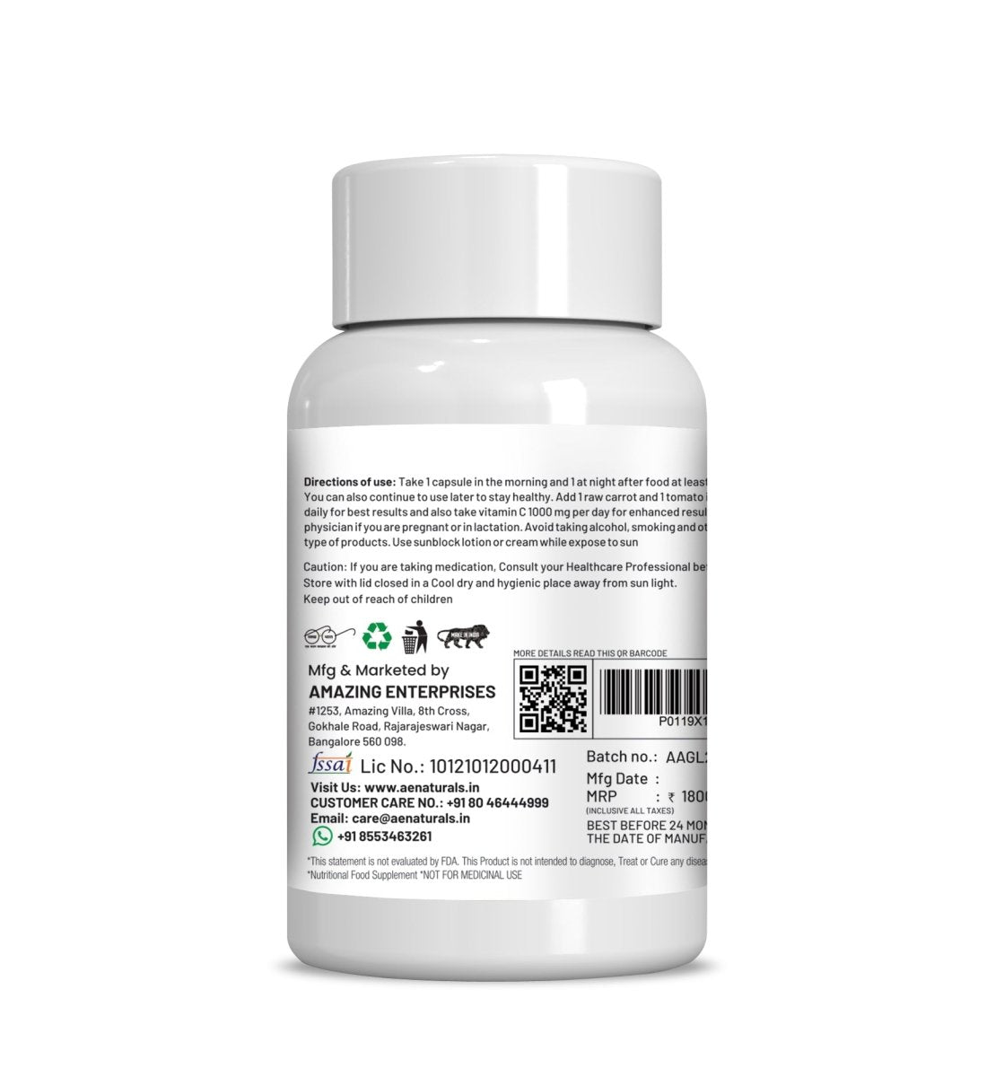 Ae Naturals Alpha Gluta Skin Brightening Capsules - Distacart