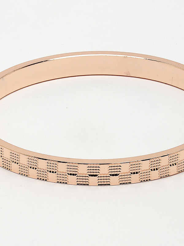 NVR Men's Rose Gold Stainless Steel Kada Bracelet - Distacart