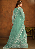 Thumbnail for Vegaa Fashion Designer Bottel Green Net Embroidery Anarkali Suit