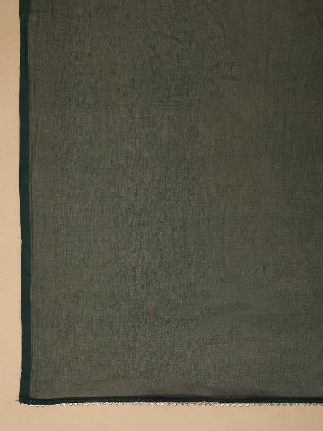 Janasya Straight Magics Slub Dark Green Yoke Embroidery Round Neck Kurta,Bottom & Dupatta - Distacart