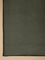 Thumbnail for Janasya Straight Magics Slub Dark Green Yoke Embroidery Round Neck Kurta,Bottom & Dupatta - Distacart