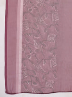 Thumbnail for Janasya Regular Biscuit Slub Violet Abstract Tie-Up Neck Kurta,Bottom & Dupatta - Distacart