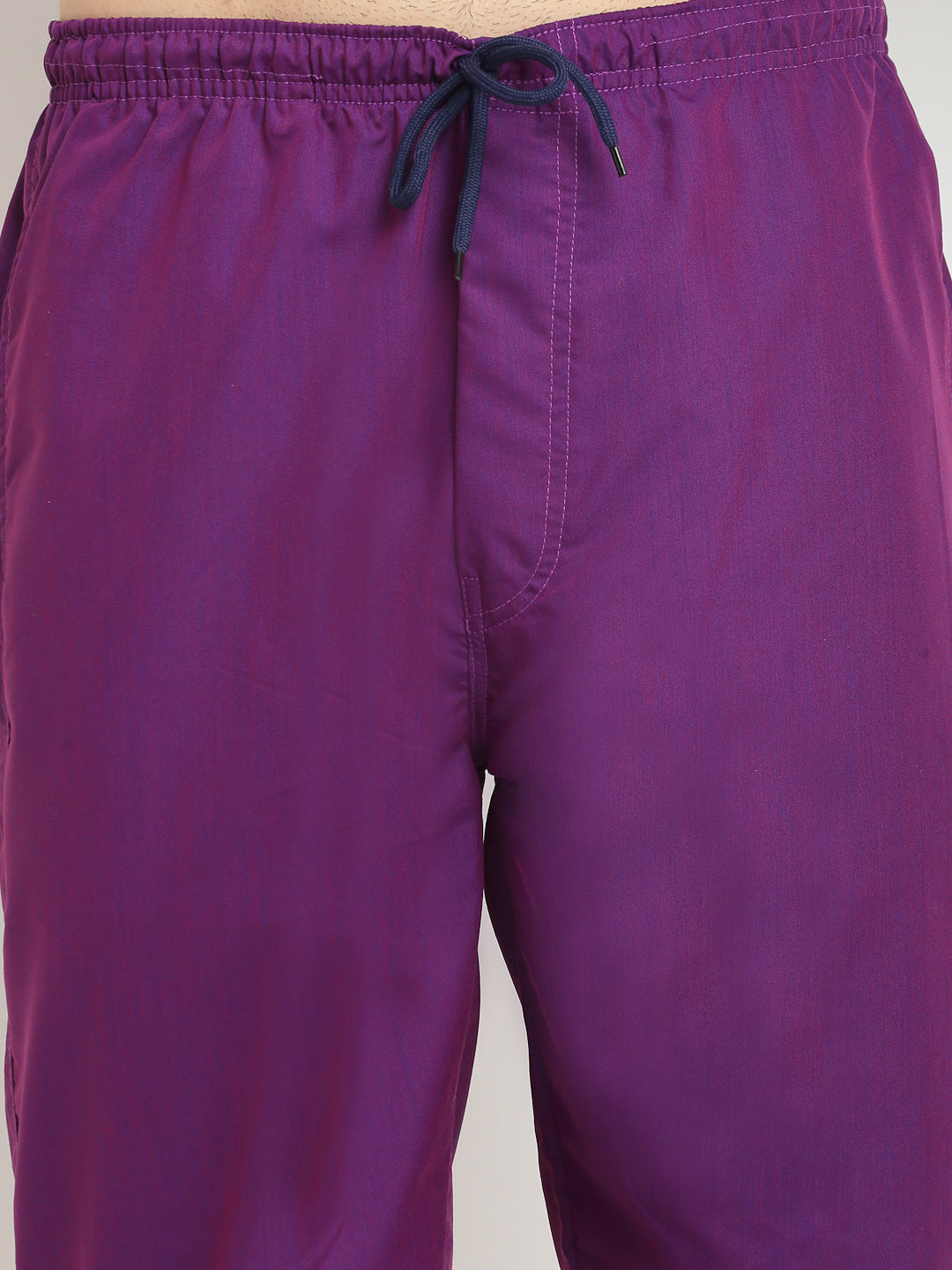 Jainish Men's Solid Cotton Track Pants - Purple - Distacart