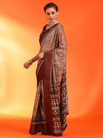Thumbnail for NOZ2TOZ Women's Dola Silk Cream Printed Designer Saree With Blouse Piece - Distacart