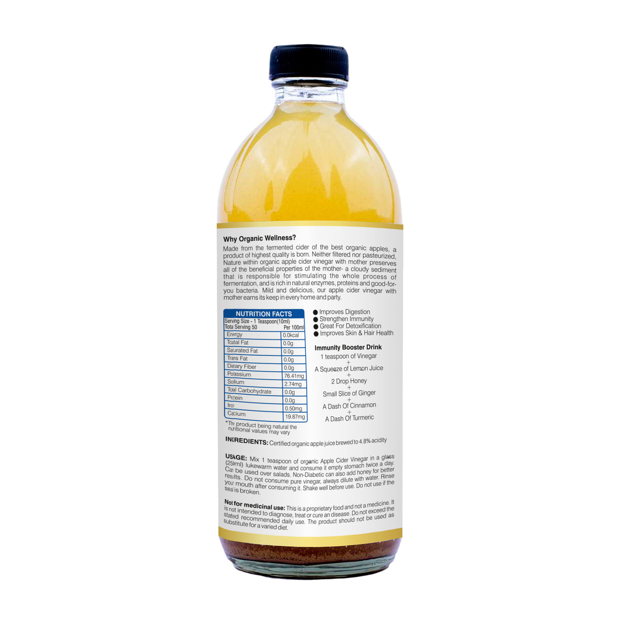 Organic Wellness Apple Cider Vinegar with Mother - Distacart