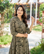 Thumbnail for Prazu Fashion Beige Reyon Cotton Print Kurti With Pant