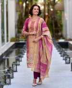 Thumbnail for Prazu Fashion Pink Silk Blend Printed Designer Salwar Suit