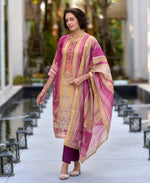 Thumbnail for Prazu Fashion Pink Silk Blend Printed Designer Salwar Suit