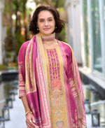 Thumbnail for Prazu Fashion Pink Silk Blend Printed Designer Salwar Suit