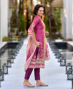Thumbnail for Prazu Fashion Pink Silk Blend Printed Designer Salwar Suit