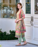 Thumbnail for Prazu Fashion Light Green Silk Blend Designer Salwar Suit