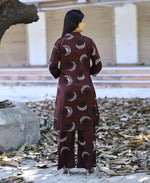 Thumbnail for Prazu Fashion Brown Reyon Viscose Print Kurti With Pant