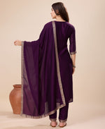 Thumbnail for Prazu Fashion Purple Vichitra Silk Jacquard Salwar Suit