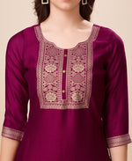 Thumbnail for Prazu Fashion Wine Vichitra Silk Jacquard Salwar Suit