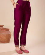 Thumbnail for Prazu Fashion Wine Vichitra Silk Jacquard Salwar Suit