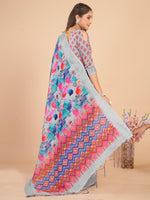 Thumbnail for NOZ2TOZ Women's Linen Blend Grey Printed Designer Saree With Blouse Piece - Distacart