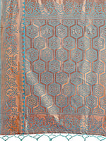 Thumbnail for Astita Pink Woven Zari Traditional Linen Cotton Saree with Rich Pallu & Unstitched Blouse - Festive & Wedding Wear Saree - Distacart