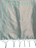 Thumbnail for Astita Elegant Light Green Cotton Saree with Contrast Pallu - Perfect Blend of Tradition & Comfort - Distacart