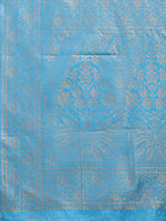 Thumbnail for Astita Cream & Sky Blue Banarasi silk Woven Zari Work Traditional Tassel Saree - Distacart