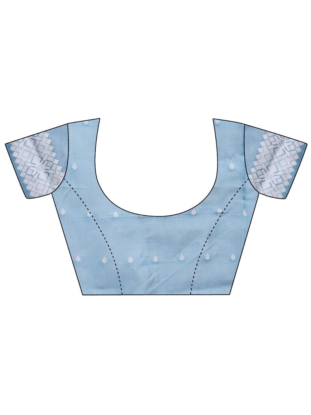Astita Threads of Tradition: Sky Blue Linen Cotton Saree Woven with Stories of Grace & Heritage - Distacart