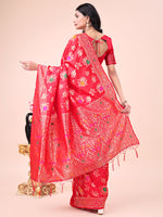 Thumbnail for Astita Elegant Black Banarasi Cotton Saree with Zari Leaf Motifs and Rich Pallu - Traditional Indian Saree for Festive & Wedding Wear