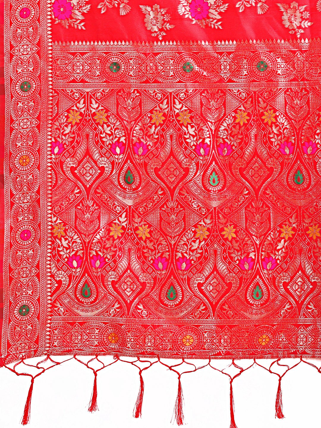 Astita Elegant Black Banarasi Cotton Saree with Zari Leaf Motifs and Rich Pallu - Traditional Indian Saree for Festive & Wedding Wear